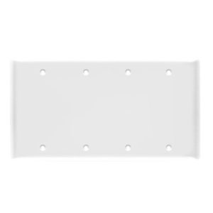 Enerlites 8804-W Blank Cover Four-Gang Wall Plate, White