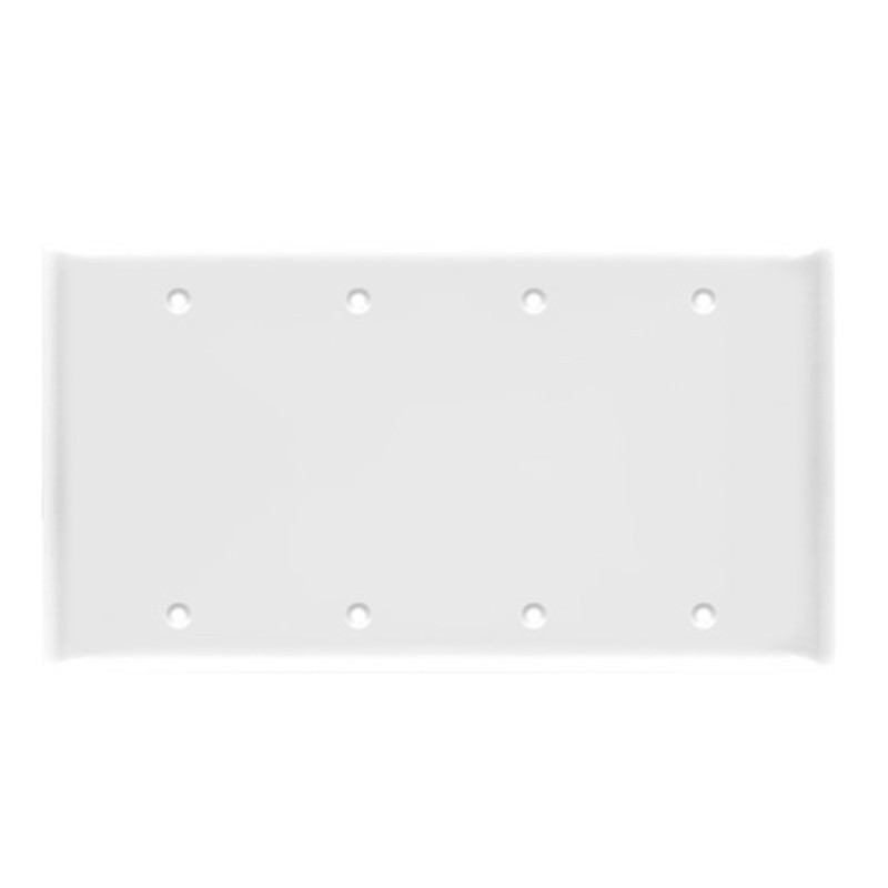 Enerlites 8804-W Blank Cover Four-Gang Wall Plate, White