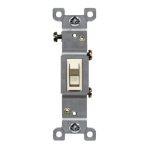 Enerlites 88115-LA Residential Grade 15A Toggle Switch, Single Pole, Light Almond