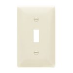 Enerlites 8811M-LA Toggle Switch One-Gang Wall Plate, Mid-Size, Light Almond