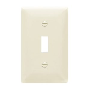 Enerlites 8811M-LA Toggle Switch One-Gang Wall Plate, Mid-Size, Light Almond