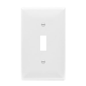 Enerlites 8811-W Toggle Switch One-Gang Wall Plate, White