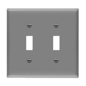 Enerlites 8812-GY Toggle Switch Two-Gang Wall Plate, Gray