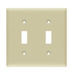 Enerlites 8812-I Toggle Switch Two-Gang Wall Plate, Ivory