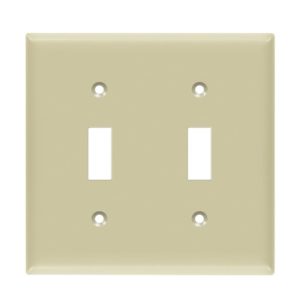 Enerlites 8812-I Toggle Switch Two-Gang Wall Plate, Ivory