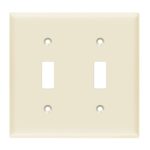 Enerlites 8812M-LA Toggle Switch Two-Gang Wall Plate, Mid-Size, Light Almond