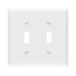 Enerlites 8812M-W Toggle Switch Two-Gang Wall Plate, Mid-Size, White