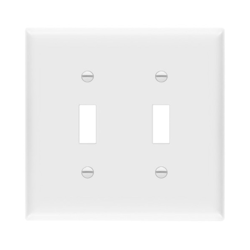 Enerlites 8812M-W Toggle Switch Two-Gang Wall Plate, Mid-Size, White