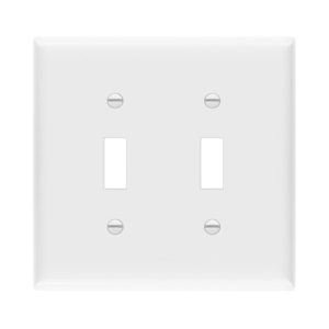 Enerlites 8812-W Toggle Switch Two-Gang Wall Plate, White