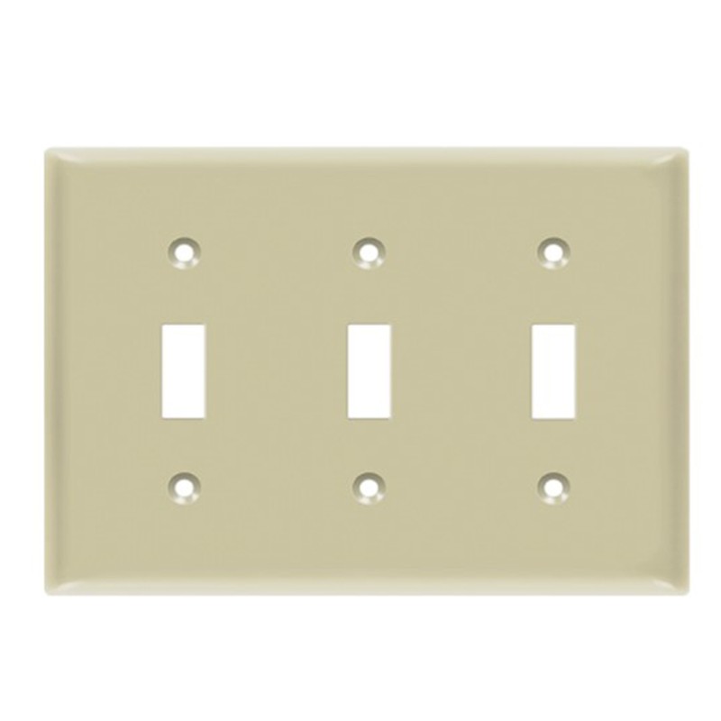 Enerlites 8813-I Toggle Switch Three-Gang Wall Plate, Ivory