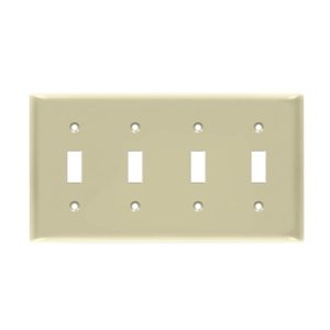 Enerlites 8814-I Toggle Switch Four-Gang Wall Plate, Ivory