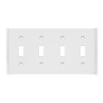 Enerlites 8814M-W Toggle Switch Four-Gang Wall Plate, Mid-Size, White