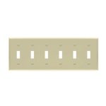 Enerlites 8816-I Toggle Switch 6-Gang Wall Plate, Ivory