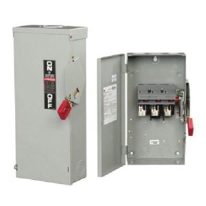 GE THN3361R Non-Fusible Heavy Duty Safety Switch, 3 Poles, 240 VAC/250 VDC, 30 A, 30/50 HP
