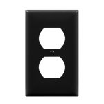 Enerlites 8821-BK Duplex Receptacle One-Gang Wall Plate, Black