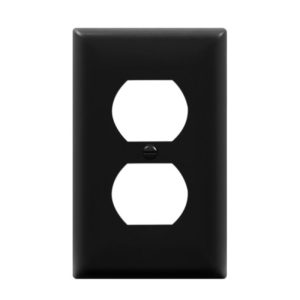 Enerlites 8821-BK Duplex Receptacle One-Gang Wall Plate, Black