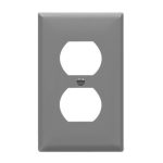 Enerlites 8821-GY Duplex Receptacle One-Gang Wall Plate, Gray