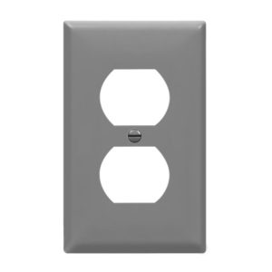 Enerlites 8821-GY Duplex Receptacle One-Gang Wall Plate, Gray