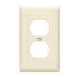 Enerlites 8821M-LA Duplex Receptacle One-Gang Wall Plate Mid-Size, Light Almond