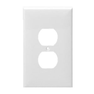 Enerlites 8821-W Duplex Receptacle One-Gang Wall Plate, White