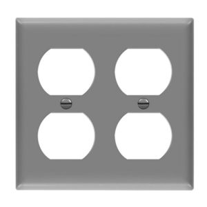 Enerlites 8822-GY Duplex Receptacle Two-Gang Wall Plate, Gray