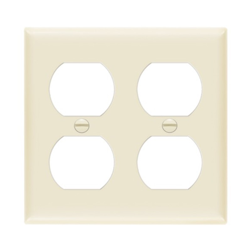 Enerlites 8822M-LA Duplex Receptacle Two-Gang Wall Plate Mid-Size, Light Almond