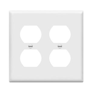Enerlites 8822M-W Duplex Receptacle Two-Gang Wall Plate Mid-Size, White