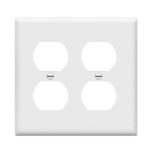 Enerlites 8822-W Duplex Receptacle Two-Gang Wall Plate, White