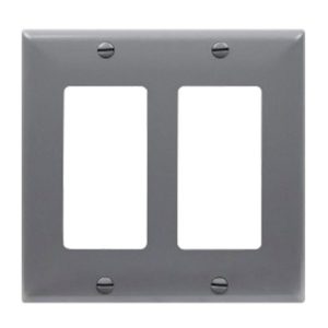 Enerlites 8832-GY Decorator/GFCI Two-Gang Wall Plate, Gray