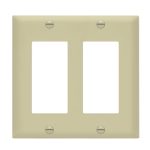 Enerlites 8832M-I Decorator/GFCI Two-Gang Wall Plate Mid-Size, Ivory