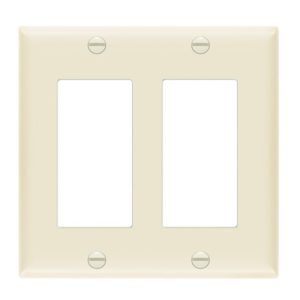 Enerlites 8832M-LA Decorator/GFCI Two-Gang Wall Plate Mid-Size, Light Almond