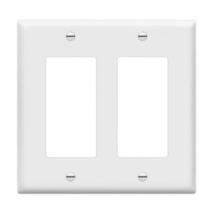 Enerlites 8832M-W Decorator/GFCI Two-Gang Wall Plate Mid-Size, White