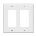 Enerlites 8832-W Decorator/GFCI Two-Gang Wall Plate, White