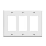 Enerlites 8833M-W Decorator/GFCI Three-Gang Wall Plate Mid-Size, White