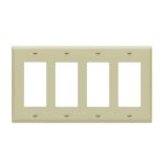 Enerlites 8834-I Decorator/GFCI Four-Gang Wall Plate, Ivory