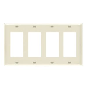 Enerlites 8834-LA Decorator/GFCI Four-Gang Wall Plate, Light Almond