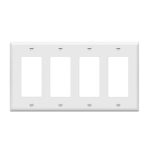 Enerlites 8834M-W Decorator/GFCI Four-Gang Wall Plate Mid-Size, White