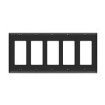 Enerlites 8835-BK Decorator/GFCI Five-Gang Wall Plate, Black