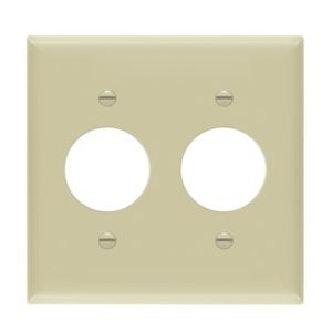 Enerlites 8852-I Single Receptacle Two-Gang Wall Plate, Ivory