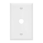 Enerlites 8861-I Plastic Wall Plates 1-Gang Phone/Cable Cover - 0.625" Diameter, Ivory