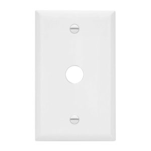 Enerlites 8861-I Plastic Wall Plates 1-Gang Phone/Cable Cover - 0.625" Diameter, Ivory