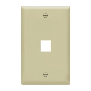 Enerlites 8871-I Multimedia Face Plates 1-Port 1-Gang Keystone, Ivory