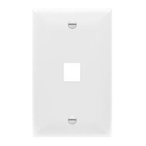 Enerlites 8871-W Multimedia Face Plates 1-Port 1-Gang Keystone, White