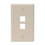 Enerlites 8872-I Multimedia Face Plates 2-Port 1-Gang Keystone, Ivory