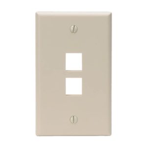 Enerlites 8872-I Multimedia Face Plates 2-Port 1-Gang Keystone, Ivory