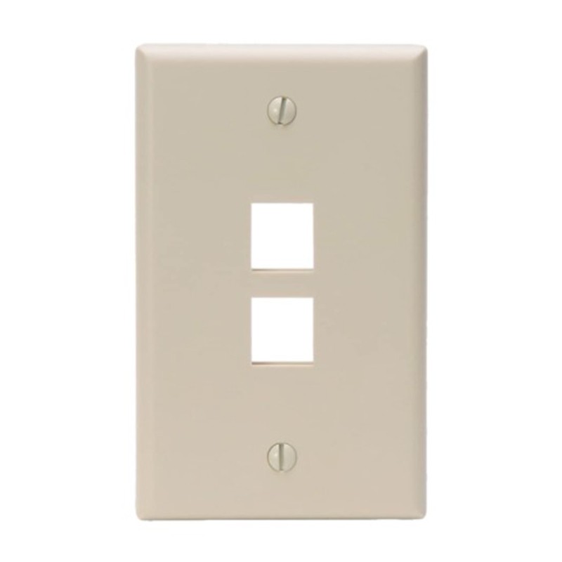 Enerlites 8872-I Multimedia Face Plates 2-Port 1-Gang Keystone, Ivory