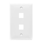 Enerlites 8872-W Multimedia Face Plates 2-Port 1-Gang Keystone, White