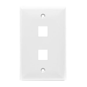 Enerlites 8872-W Multimedia Face Plates 2-Port 1-Gang Keystone, White