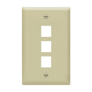Enerlites 8873-I Multimedia Face Plates 3-Port 1-Gang Keystone, Ivory