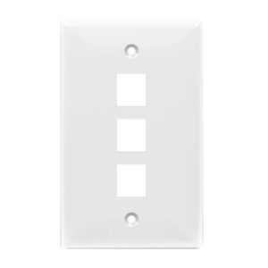 Enerlites 8873-W Multimedia Face Plates 3-Port 1-Gang Keystone, White